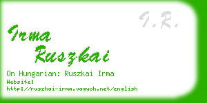 irma ruszkai business card